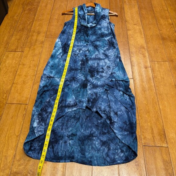 For Cynthia Womens Midi Linen Dress Size S Lagenlook Asymmetrical Cowl High Low - Picture 5 of 10